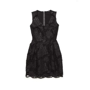 Club Monaco Floral Guipure Lace Mini Dress in Black